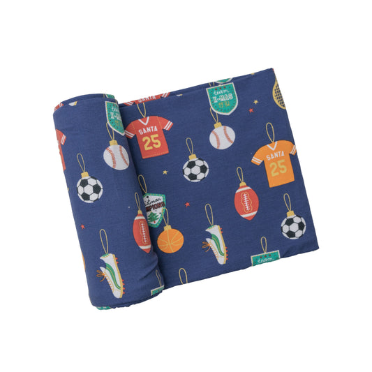 SPORTS ORNAMENTS SWADDLE CHRISTMAS BOY