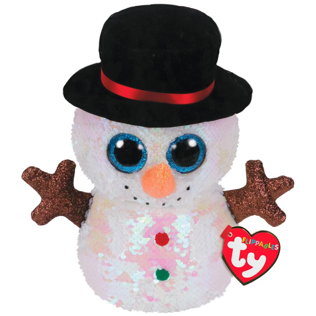 TY BEANIE MELTY SEQUIN SNOWMAN MEDIUM