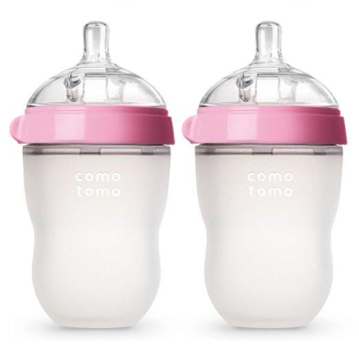COMOTOMO BABY BOTTLE 8 OZ PINK DBL PACK