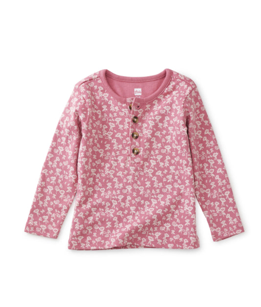 TEA COLLECTION LONG SLEEVE HENLEY BABY TOP
