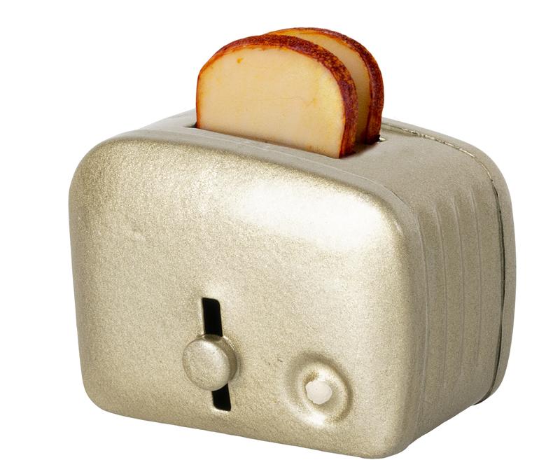MINIATURE TOASTER & BREAD - SILVER