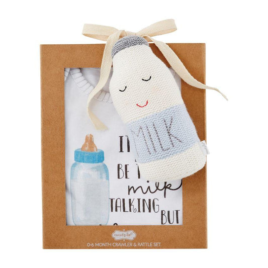 BLUE MILK RATTLE GIFT SET