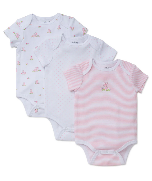 PINK BUNNIES 3PK BODYSUITS