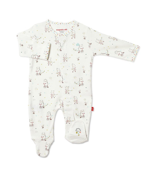 WELCOME BABY ORGANIC COTTON MAGNETIC FOOTIE