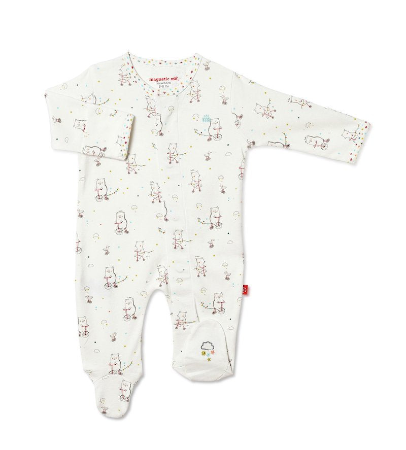 WELCOME BABY ORGANIC COTTON MAGNETIC FOOTIE