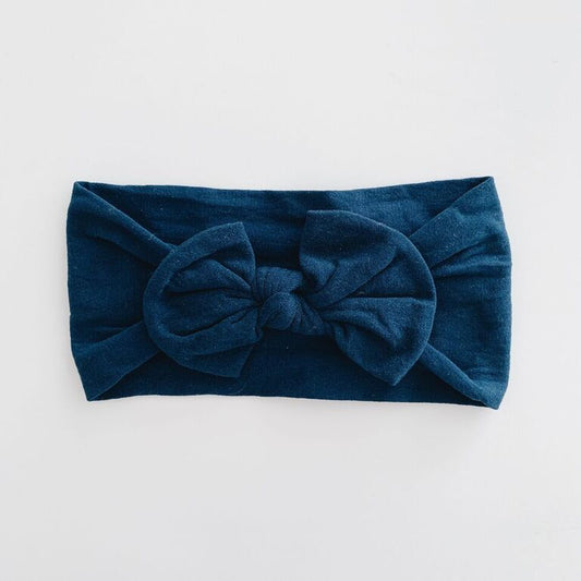 SUGAR + MAPLE BABY CLASSIC BOW HEADBAND - NAVY