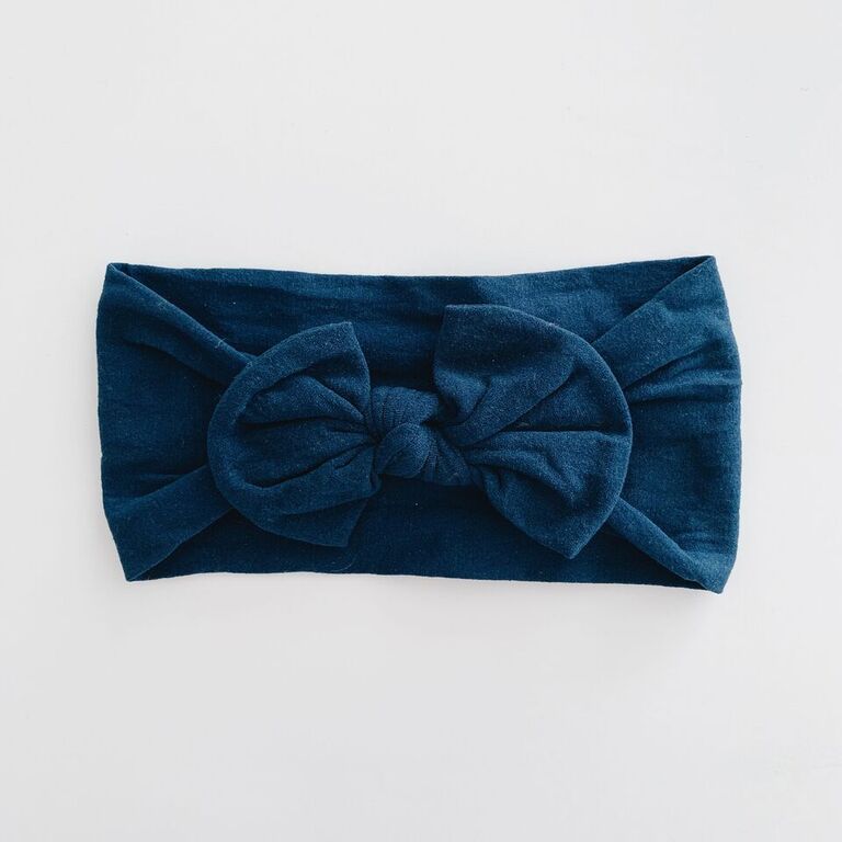 SUGAR + MAPLE BABY CLASSIC BOW HEADBAND - NAVY