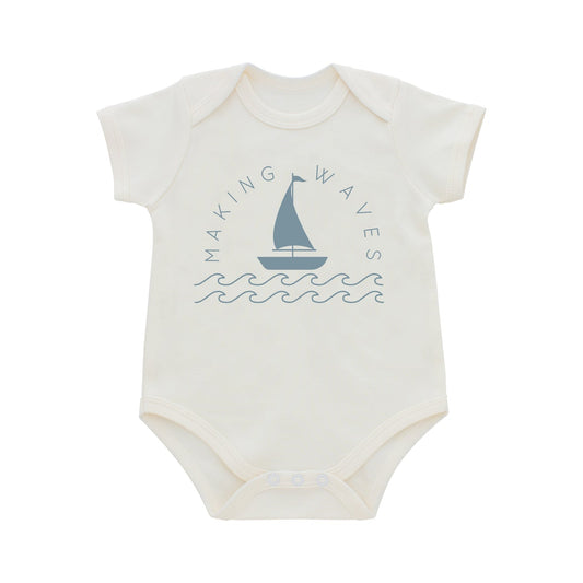 MAKING WAVES COTTON BABY ONESIE
