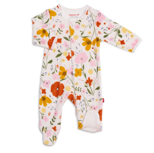 POSIES FLORAL VELOUR FOOTIE
