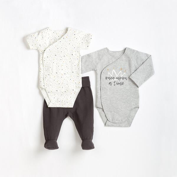 BABY 3 PK HEATHER GREY 3M