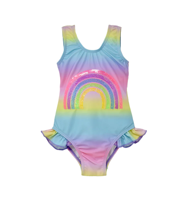 FLAP HAPPY UPF 50+ SIMONE SEQUIN RAINBOW SWIMSUIT