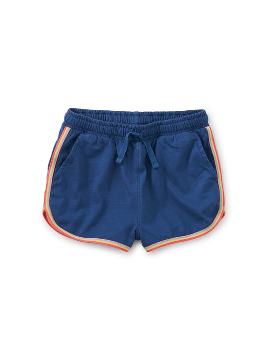 TEA RAINBOW BINDING TRACK SHORTS - COBALT