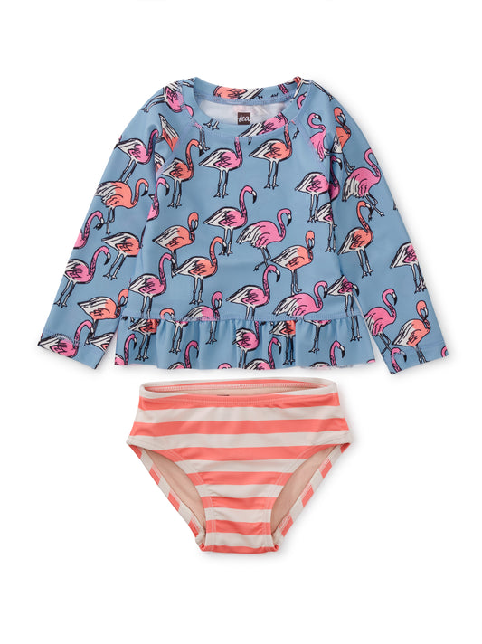TEA RASH GUARD BABY SWIM SET - FABULOUS FLAMINGOS