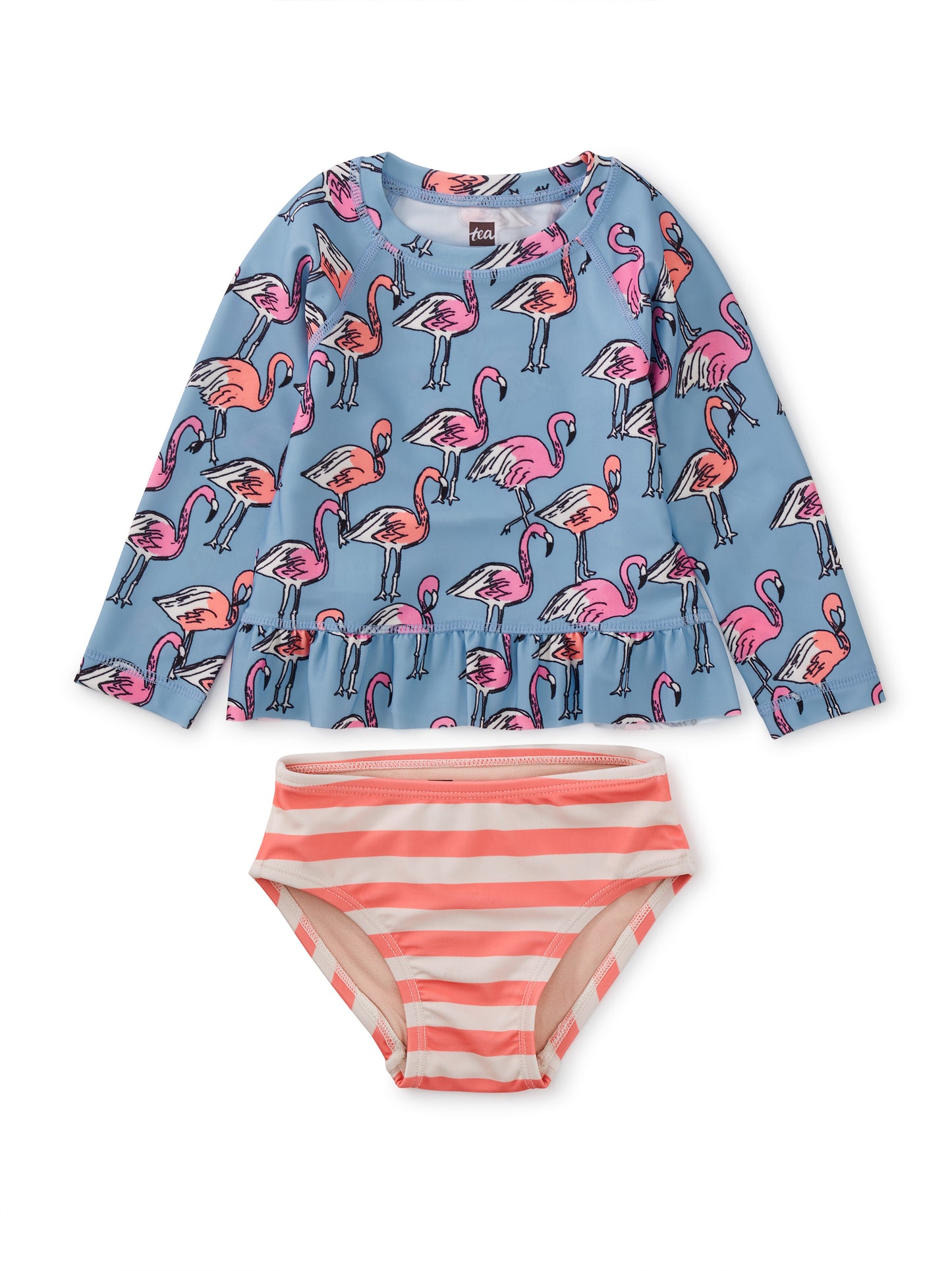 TEA RASH GUARD BABY SWIM SET - FABULOUS FLAMINGOS