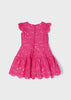 MAYORAL EMBROIDERED DRESS -HOT PINK