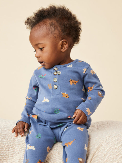 LONG SLEEVE HENLEY BABY TOP