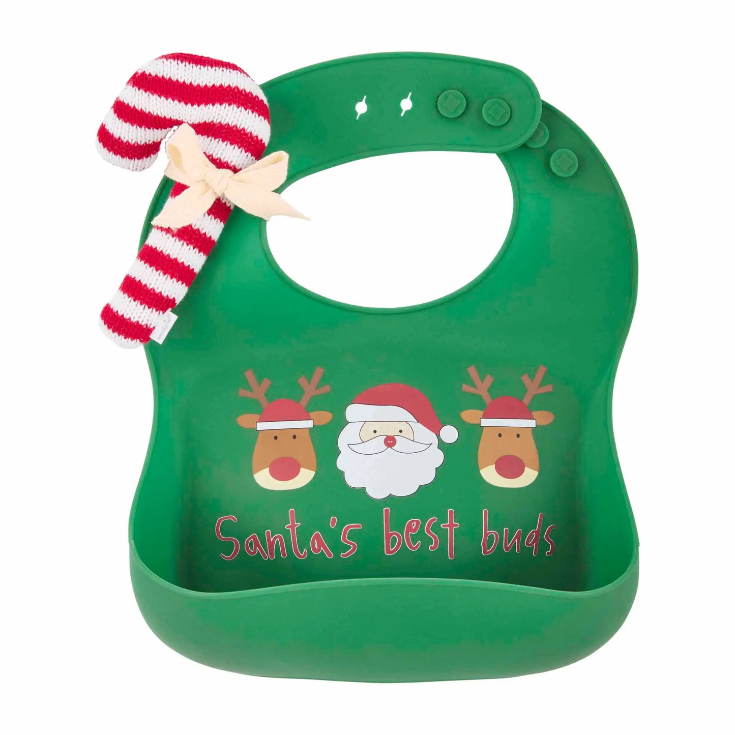 GREEN XMASS SILICONE BIB SET