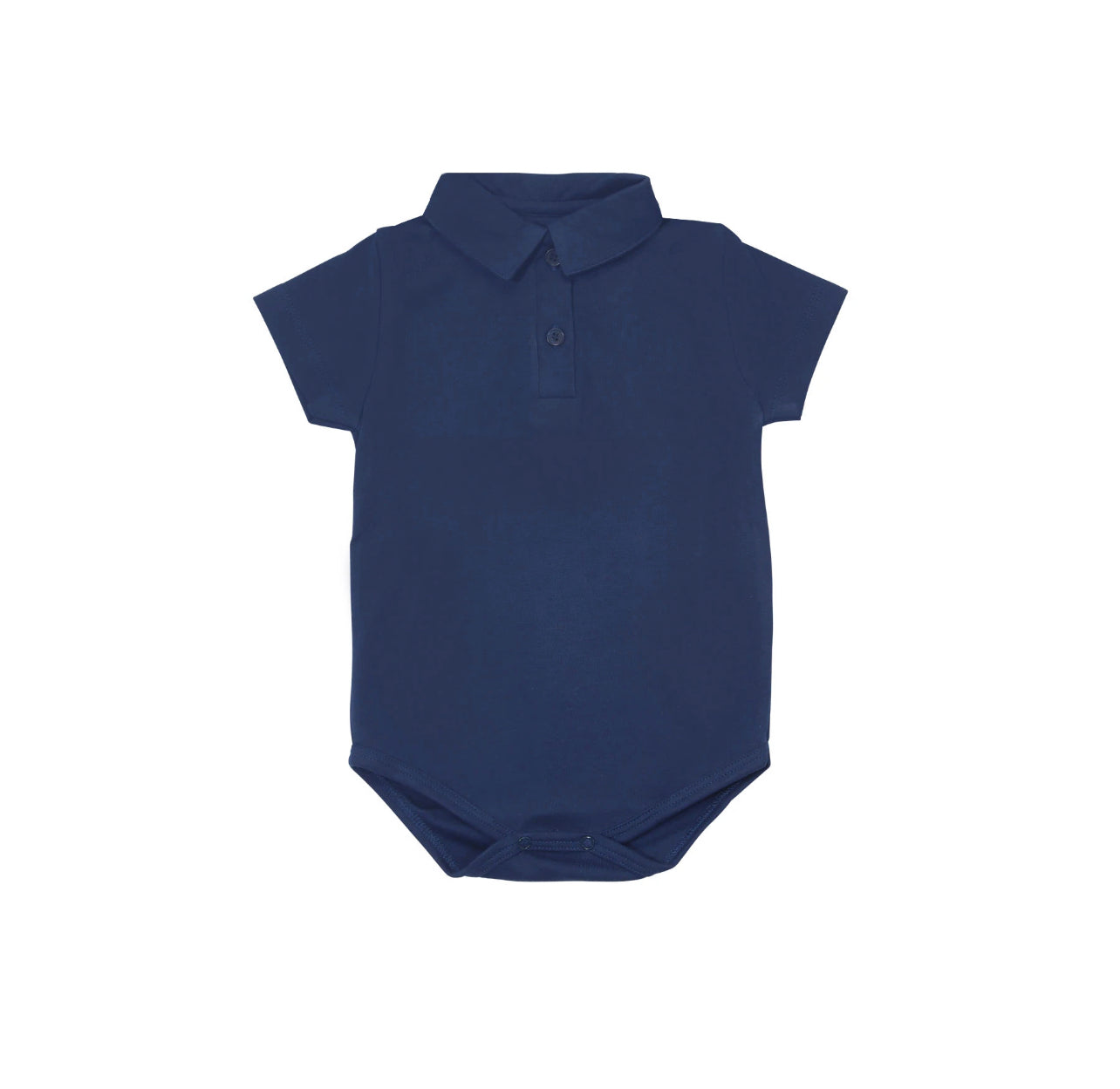 SHORT SLEEVE POLO ONESIE IN NAVY