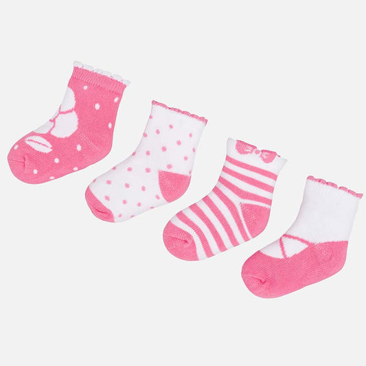MAYORAL 4 PIECE SOCK SET PINK