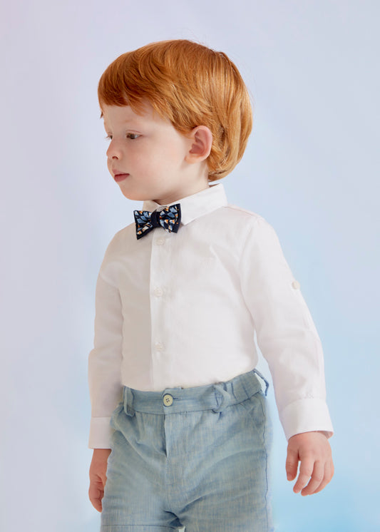 ABEL & LULA LONG SLEEVE DOBBY SHIRT - WHITE