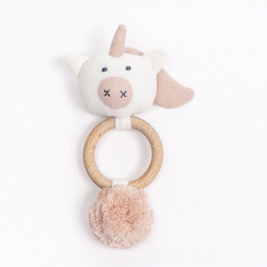 ORGANIC COTTON UNICORN RATTLE