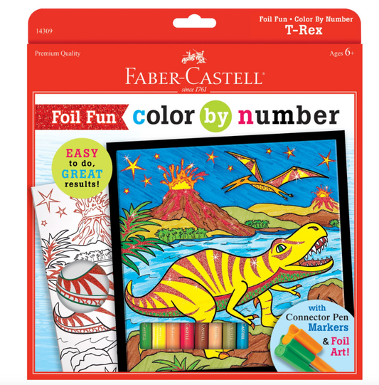 COLOR BY NUMBER T-REX FOIL FUN
