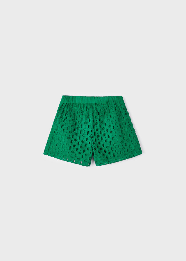 MAYORAL EYELET SHORTS - GREEN