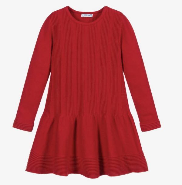 Mayoral Knit Dress - Red 3T Mayoral Knit Dress - Red 3T