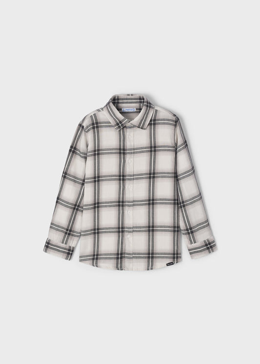 MAYORAL LONG SLEEVE CHECKERED CREAM SHIRT