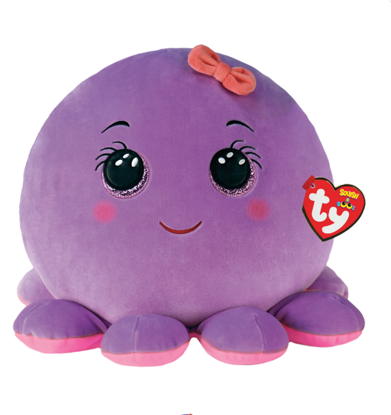 TY OCTAVIA OCTOPUS PURPLE SQUISH 10"