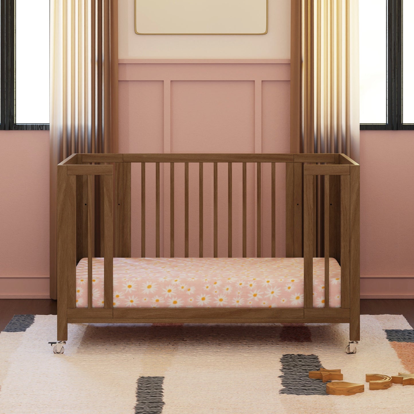 BABYLETTO ROLLI 9-IN-1 CONVERTIBLE ALL-STAGES CRIB WITH BASSINET & TODDLER BED CONVERSION KITS
