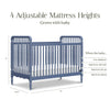 Liberty 3-in-1 Convertible Spindle Crib w/Toddler Bed Conversion Kit in Dusty Rose