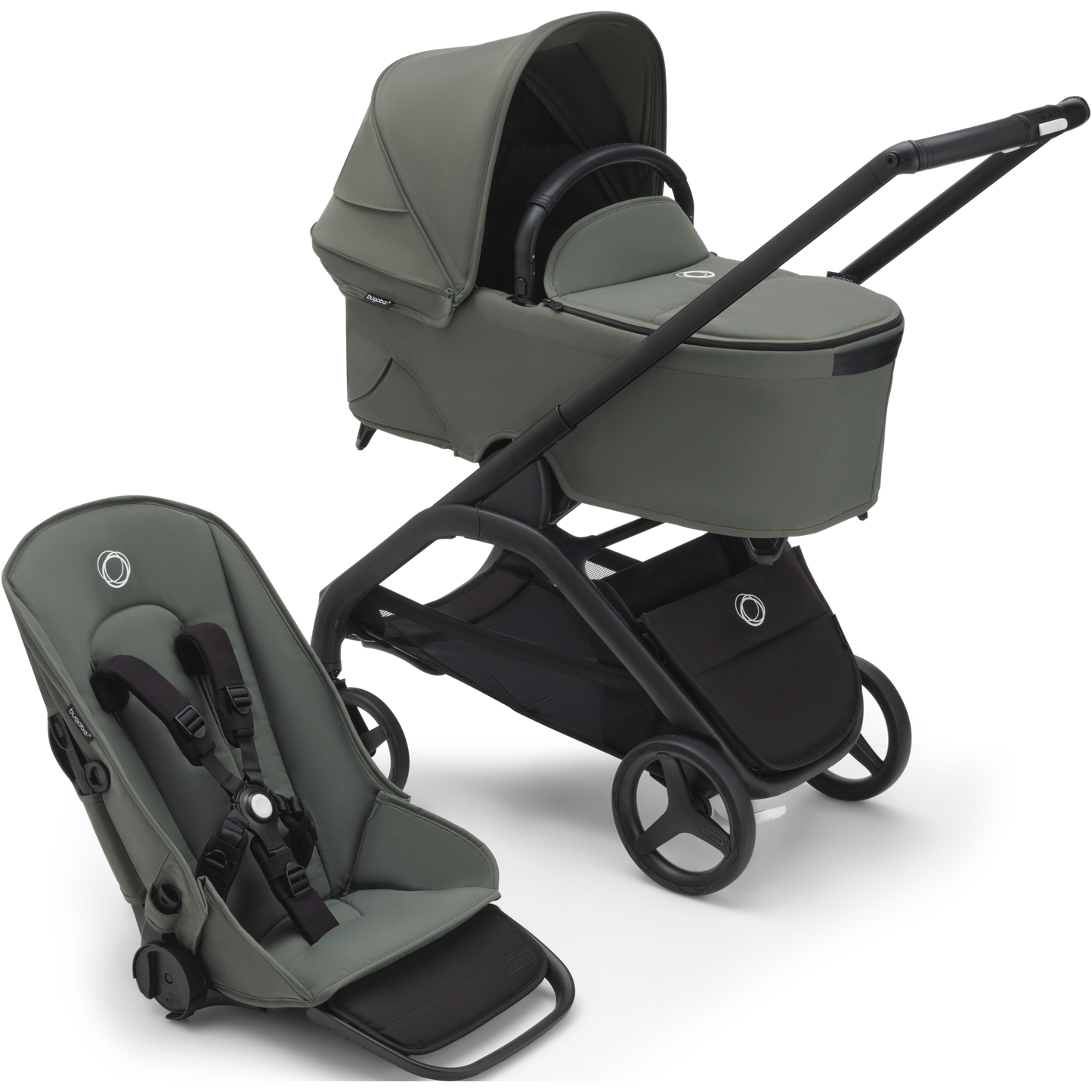 BUGABOO DRAGONFLY STROLLER + BASSINET