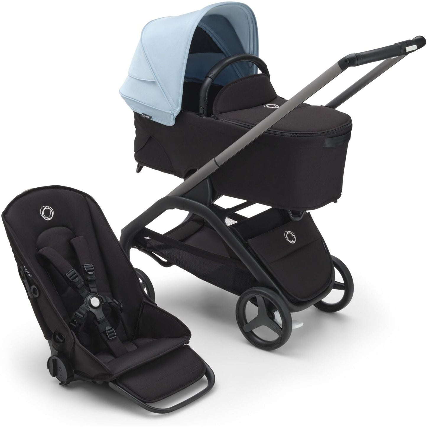 BUGABOO DRAGONFLY STROLLER + BASSINET
