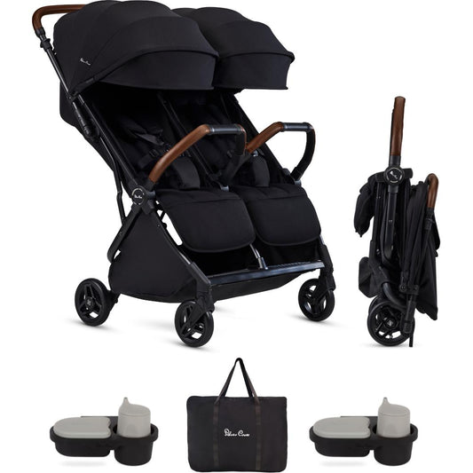 SILVER CROSS JET DOUBLE STROLLER + ACCESSORY BUNDLE