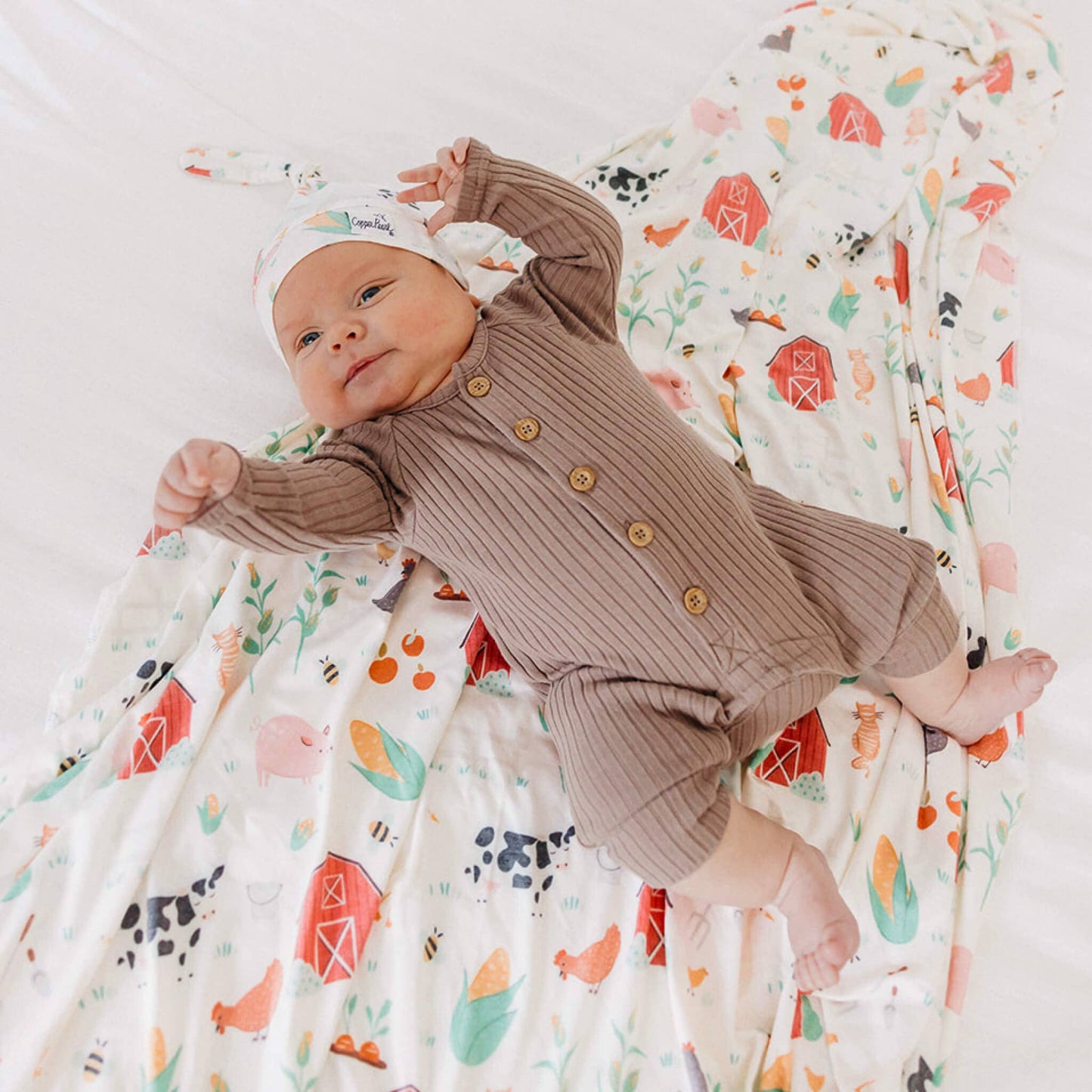 COPPER PEARL KNIT SWADDLE BLANKET - FARMSTEAD