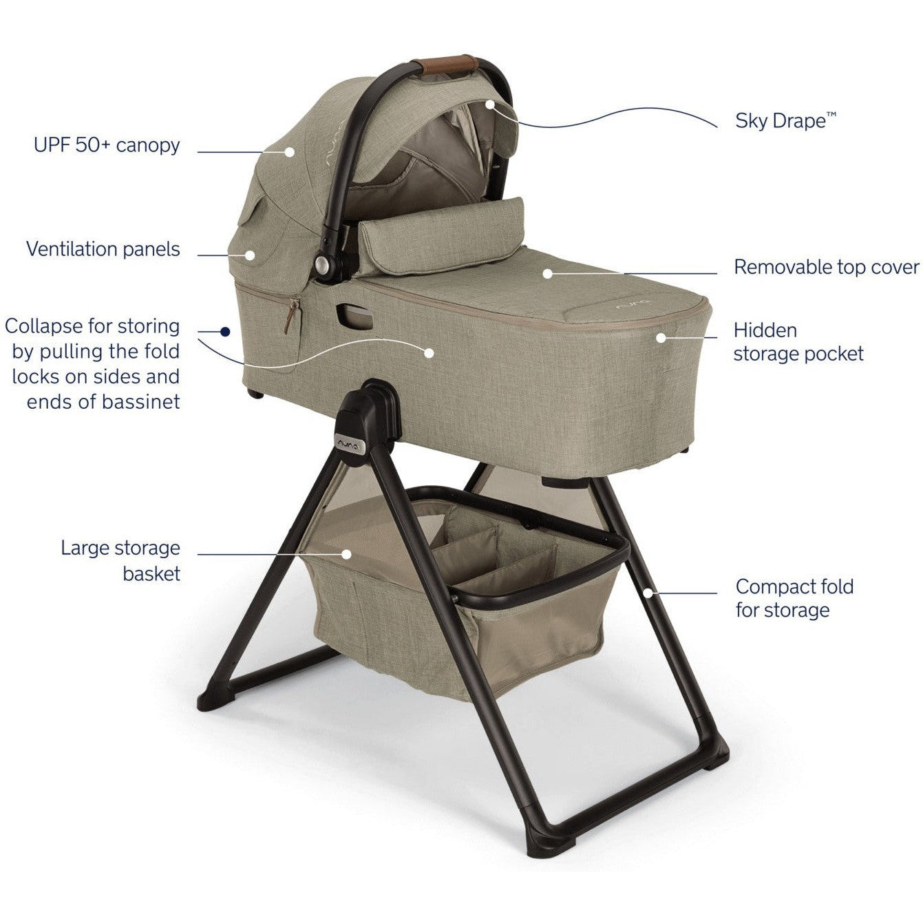 stand for bugaboo bassinet Nuna Demi Next Bassinet + Stand Hazelwood