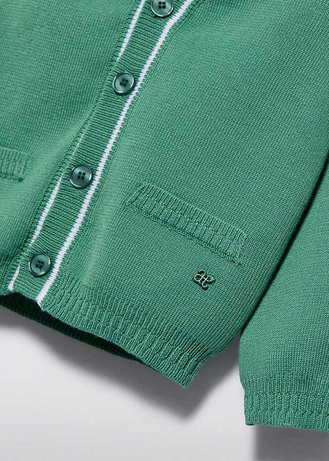 ABEL & LULA  BABY V-NECK CARDIGAN CACTUS