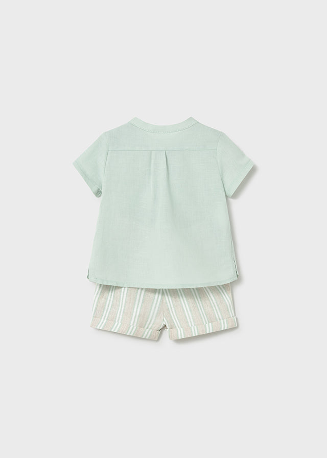 MAYORAL NEWBORN BOY SHORTS AND SHIRT SET
