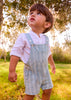 MAYORAL LINEN STRIPED DUNGAREE JADE