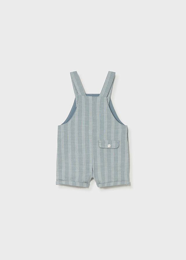 MAYORAL LINEN STRIPED DUNGAREE JADE