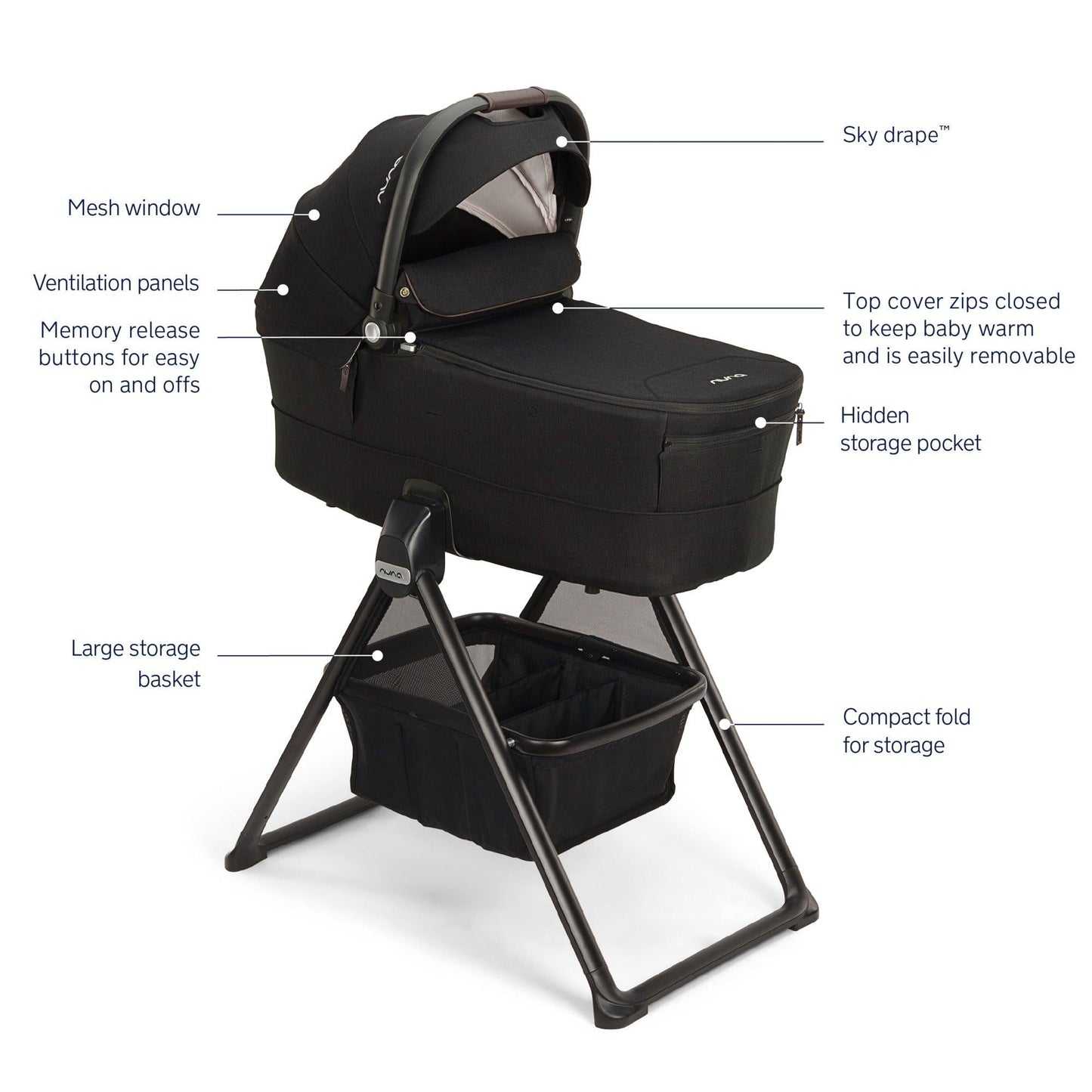 NUNA MIXX SERIES BASSINET + STAND