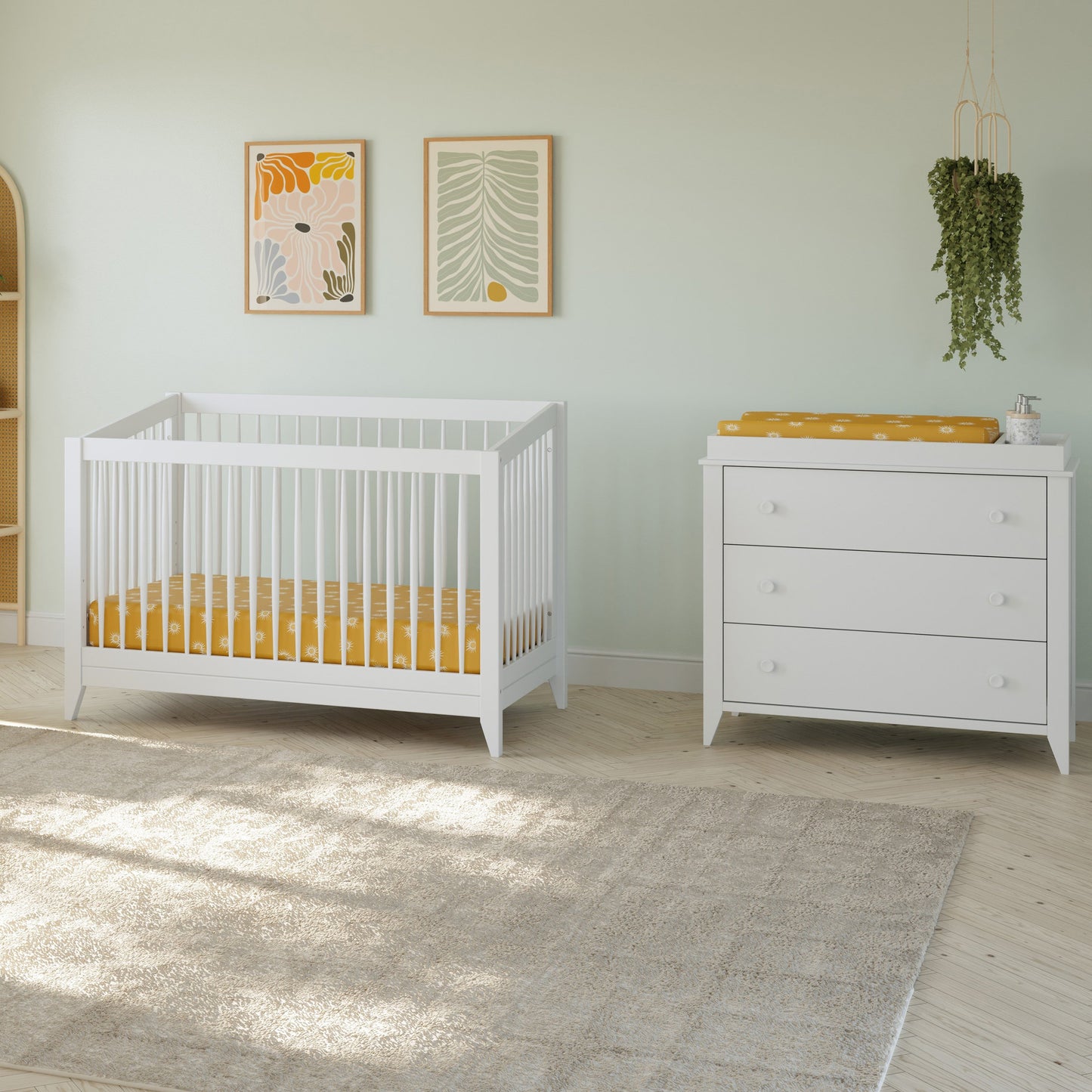 BABYLETTO SPROUT 3-DRAWER CHANGER DRESSER WITH REMOVABLE CHANGING TRAY