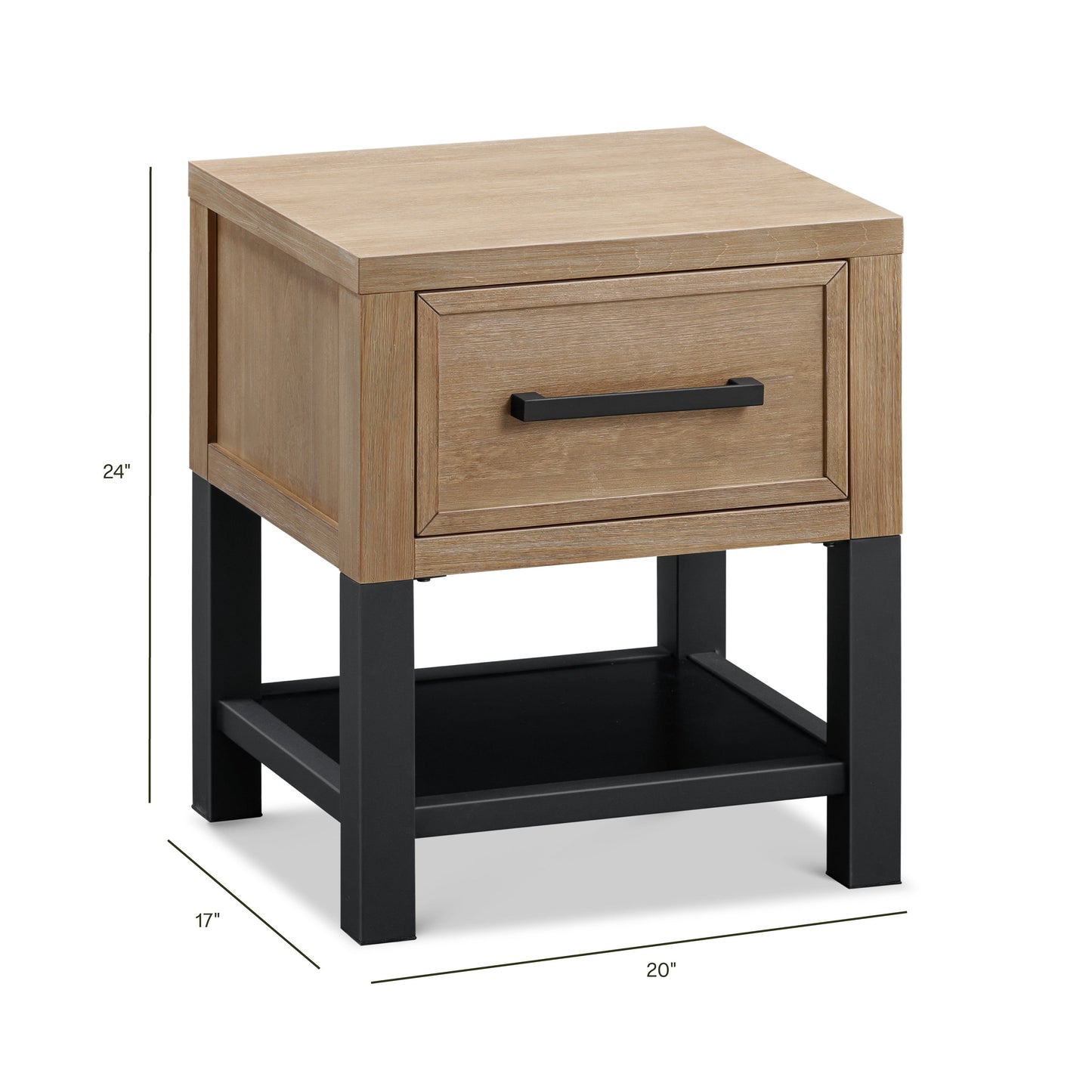 Newbern Nightstand, Assembled in Driftwood