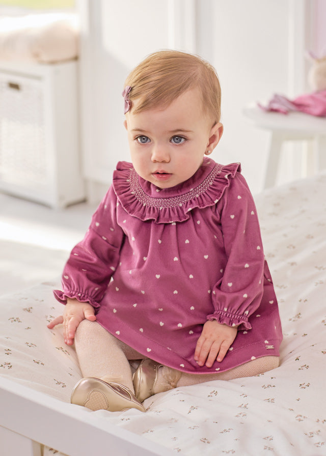 Mayoral Velvet Dress - Mauve 2-4 (3-6 MONTHS) Mayoral Velvet Dress - Mauve 2-4 (3-6 MONTHS)