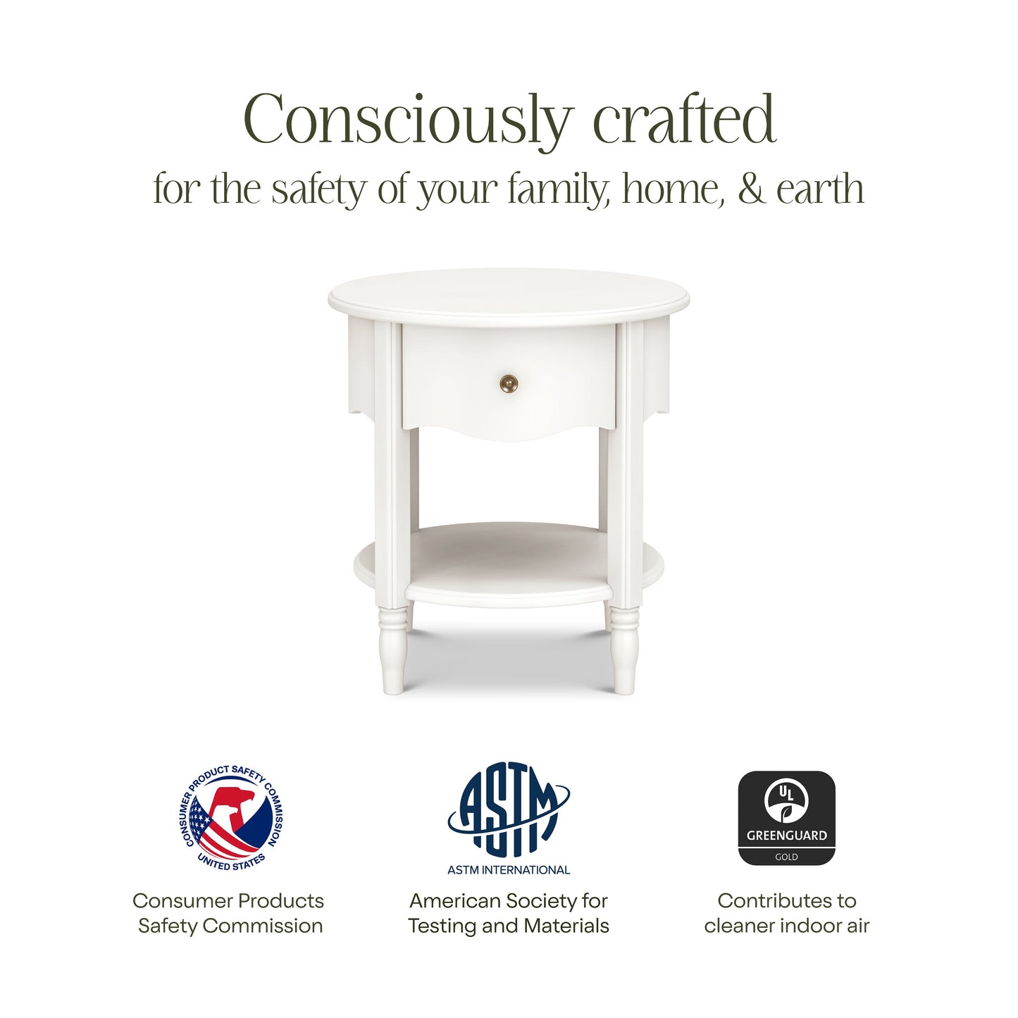 Liberty Assembled Nightstand in Warm White