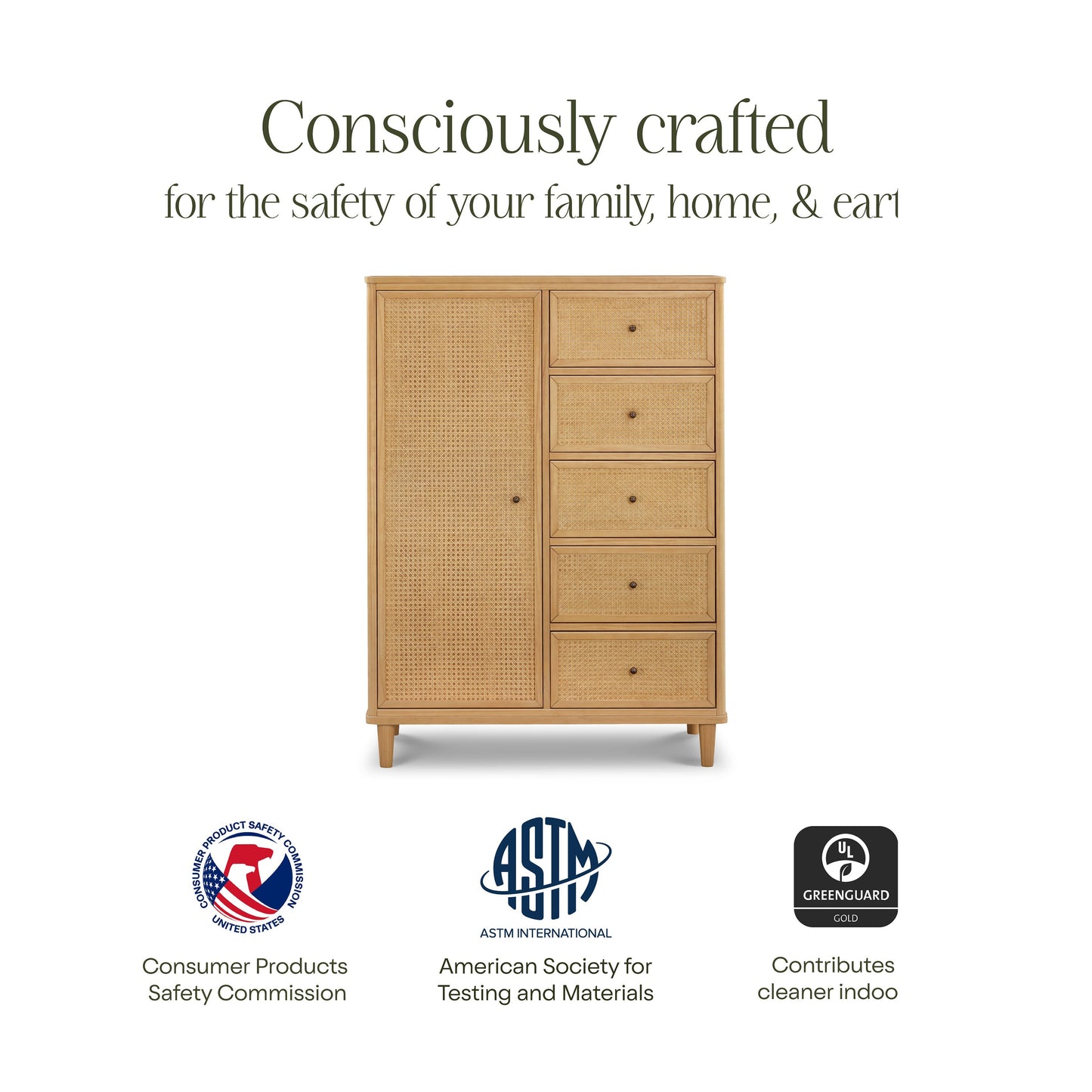 Marin Chifforobe, Assembled in Honey and Honey Cane