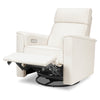 Willa Power Glider Recliner w/ adj. headrest & USB in Performance Grey Eco-Weave w/Light Wood Base