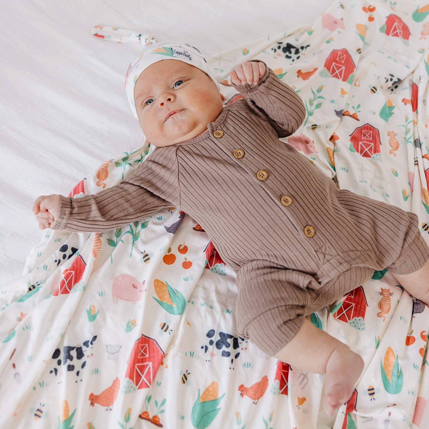 COPPER PEARL KNIT SWADDLE BLANKET - FARMSTEAD