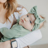 COPPER PEARL RIB KNIT NEWBORN KNOTTED GOWN - CLOVER